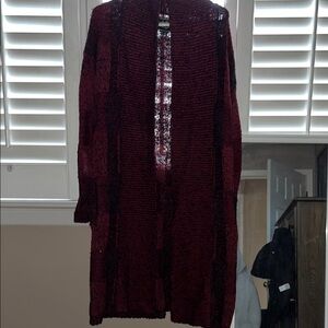 Lucky brand plaid long cardigan size small
